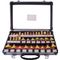TORK CRAFT Router Bit Set 35piece Aluminium Case Glass Front 1/4 Shank